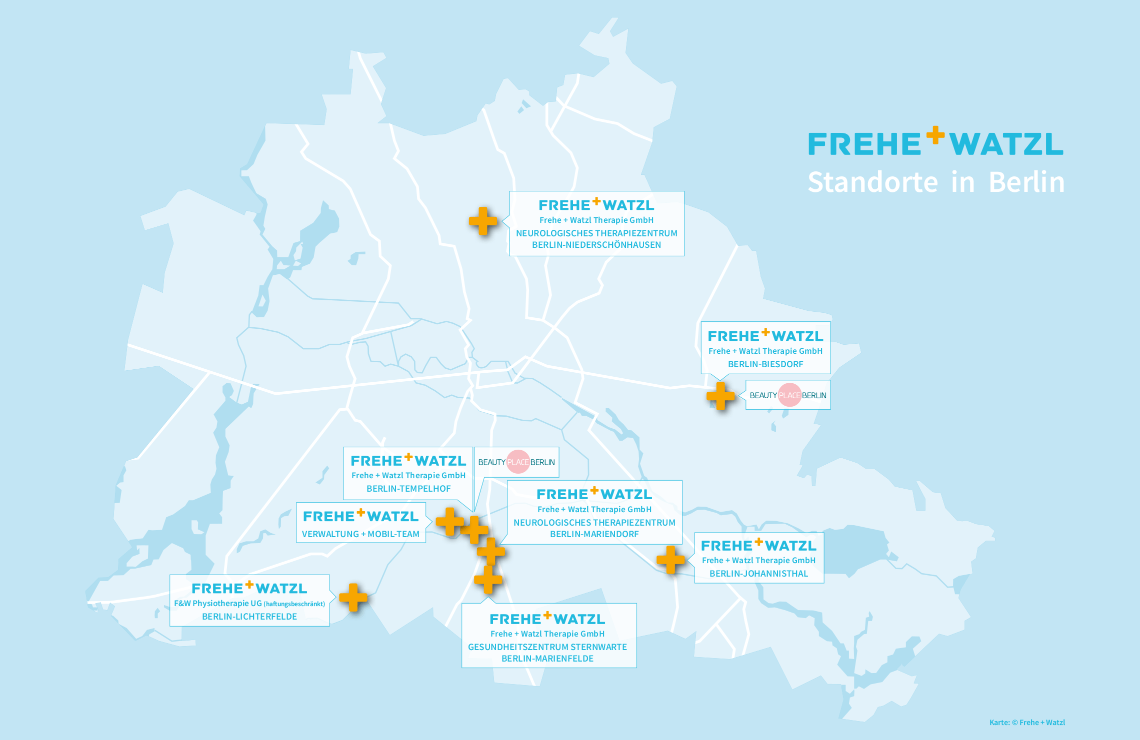 Frehe + Watzl und BEAUTY PLACE BERLIN – Standorte in Berlin